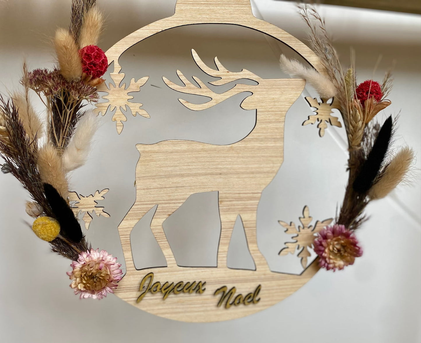 Déco BOULE DE NOËL découpe bois