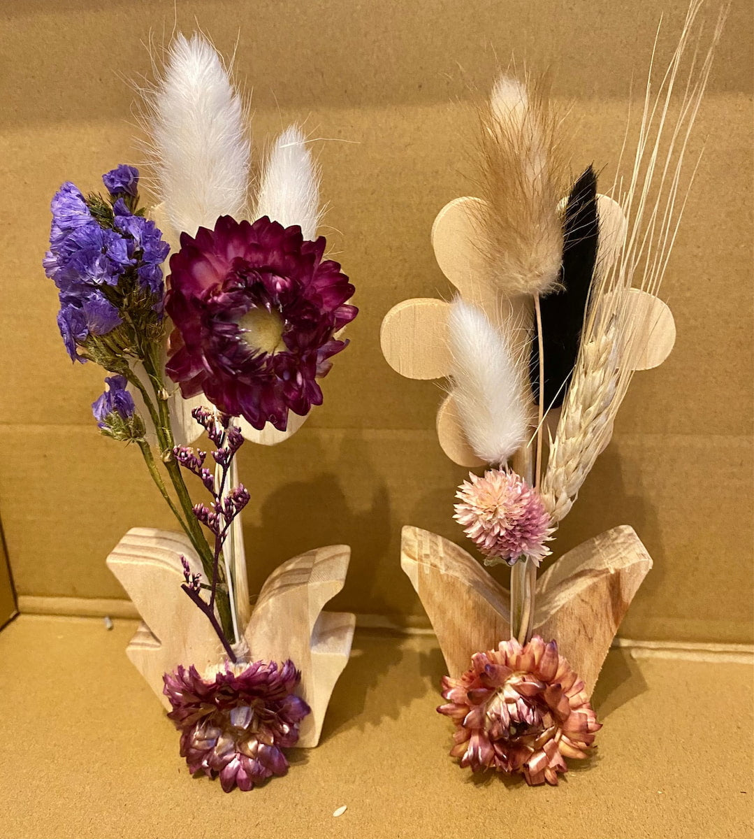 Déco fleurs bois et fleurs séchées